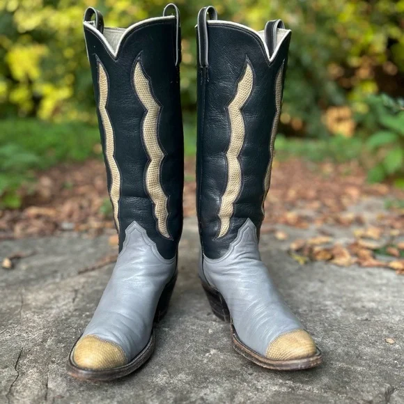 Women’s Size 7.5 M - 1970’s Custom Tall Cowboy Western Boots Herron Custom Boots